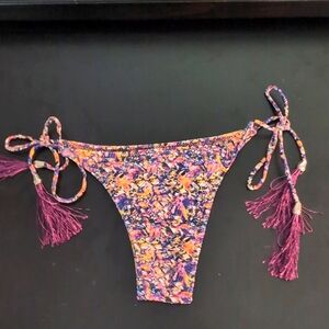 Purple multi color bikini bottom